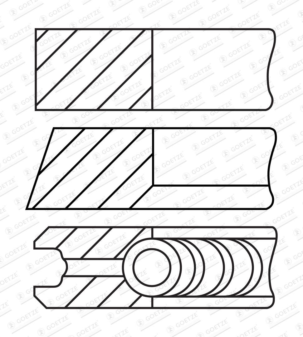 GOETZE ENGINE 08-449700-10 - Kolbenringsatz