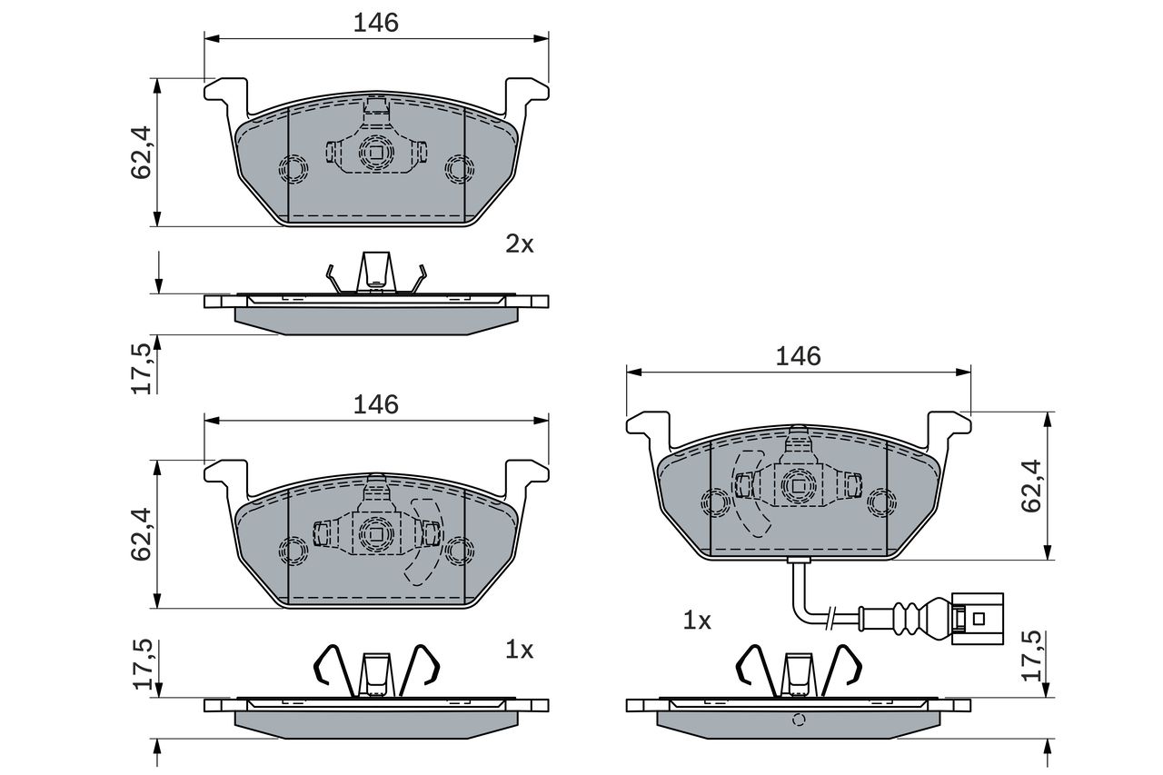 BOSCH 0 986 424 932 - Bremsbelagsatz, Scheibenbremse