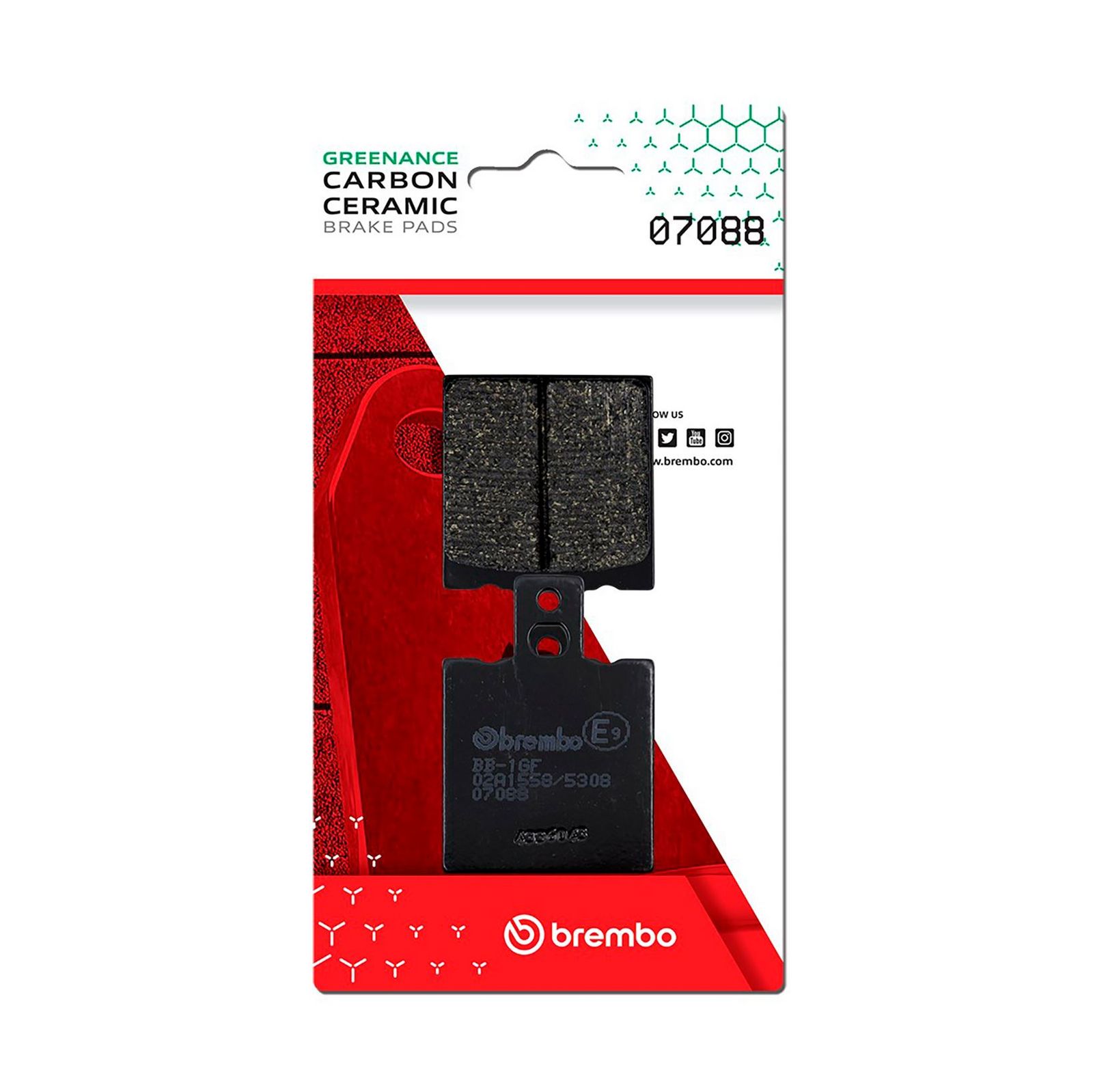 BREMBO 07088 - Bremsbelagsatz, Scheibenbremse