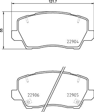 BREMBO P 30 114 - Bremsbelagsatz, Scheibenbremse