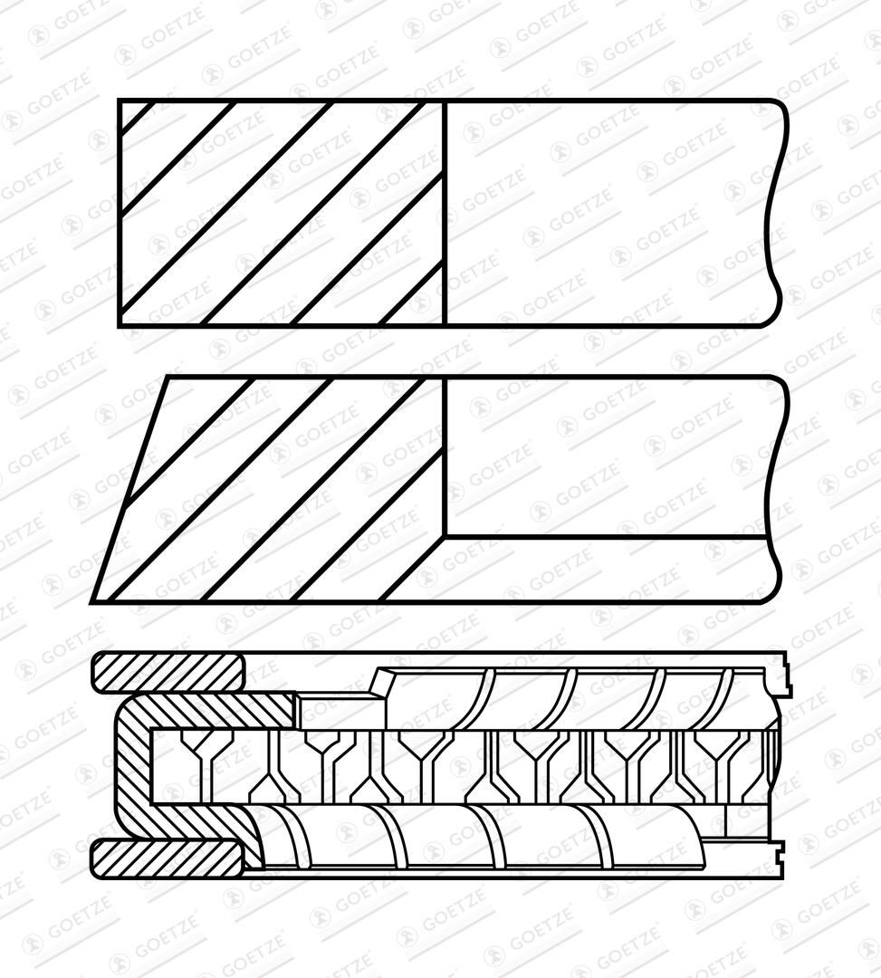 GOETZE ENGINE 08-109900-10 - Kolbenringsatz