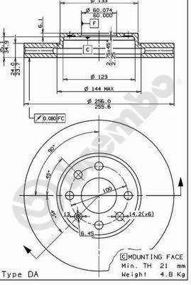 BREMBO 09.7628.11 - Bremsscheibe