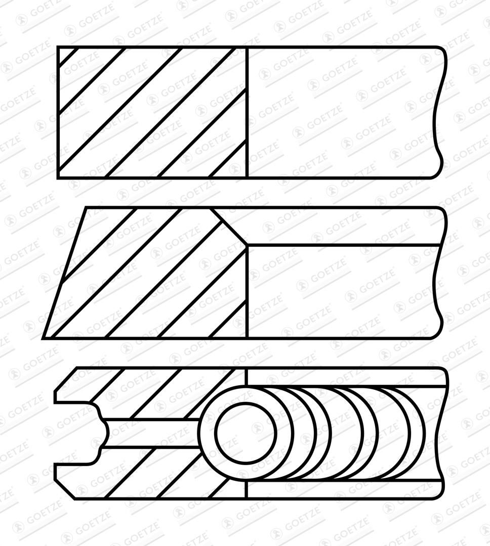 GOETZE ENGINE 08-782900-00 - Kolbenringsatz