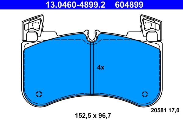 ATE 13.0460-4899.2 - Bremsbelagsatz, Scheibenbremse