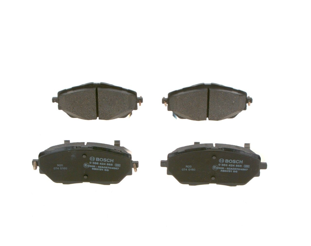 BOSCH 0 986 424 865 - Bremsbelagsatz, Scheibenbremse