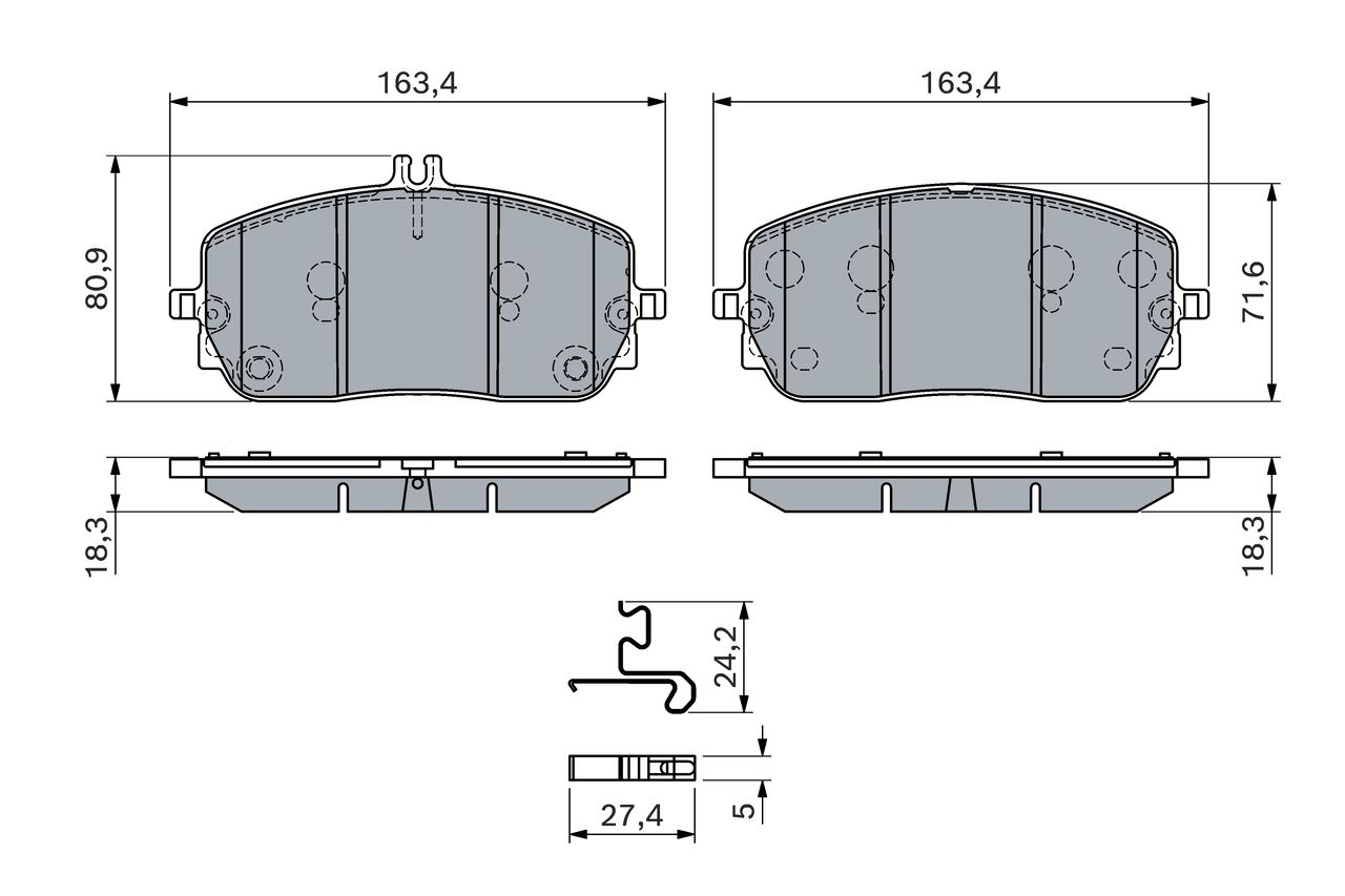 BOSCH 0 986 460 282 - Bremsbelagsatz, Scheibenbremse