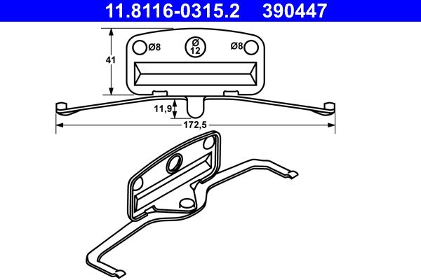 ATE 11.8116-0315.2 - Feder, Bremssattel