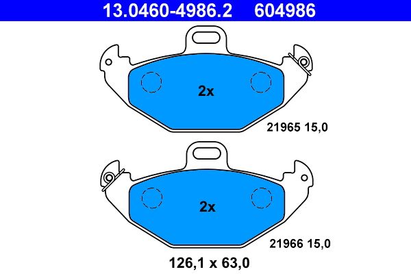 ATE 13.0460-4986.2 - Bremsbelagsatz, Scheibenbremse
