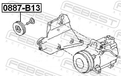 FEBEST 0887-B13 - Spannrolle, Keilrippenriemen
