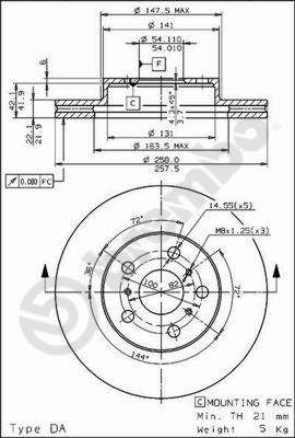 BREMBO 09.5676.10 - Bremsscheibe