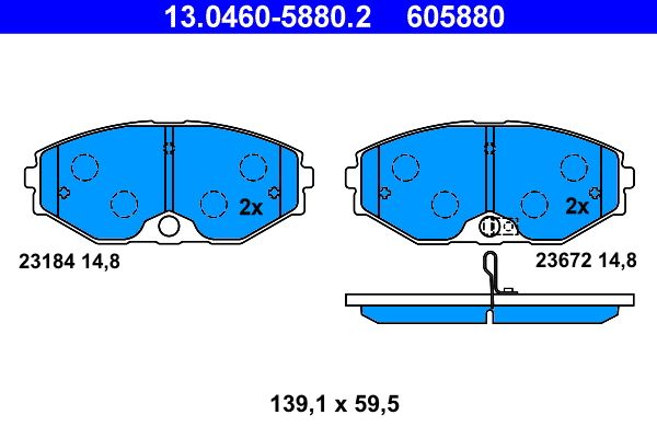 ATE 13.0460-5880.2 - Bremsbelagsatz, Scheibenbremse