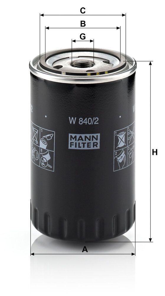MANN-FILTER W 840/2 - Ölfilter