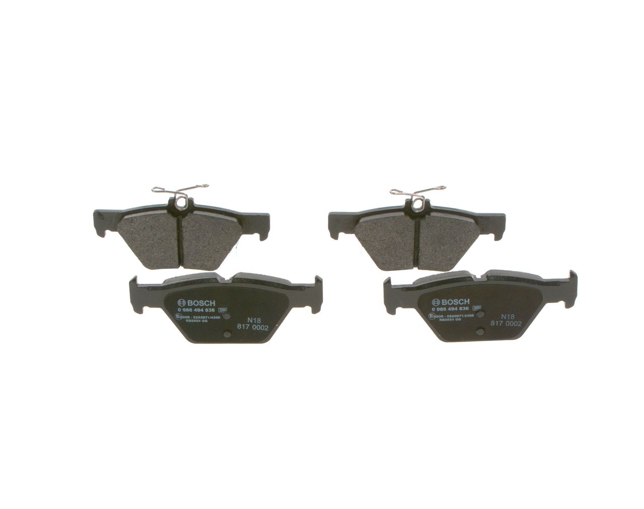 BOSCH 0 986 494 836 - Bremsbelagsatz, Scheibenbremse