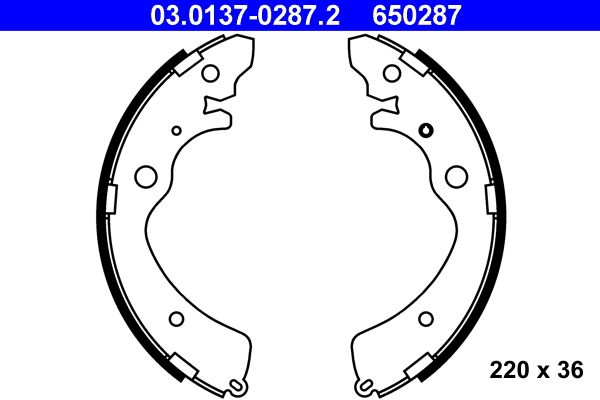 ATE 03.0137-0287.2 - Bremsbackensatz