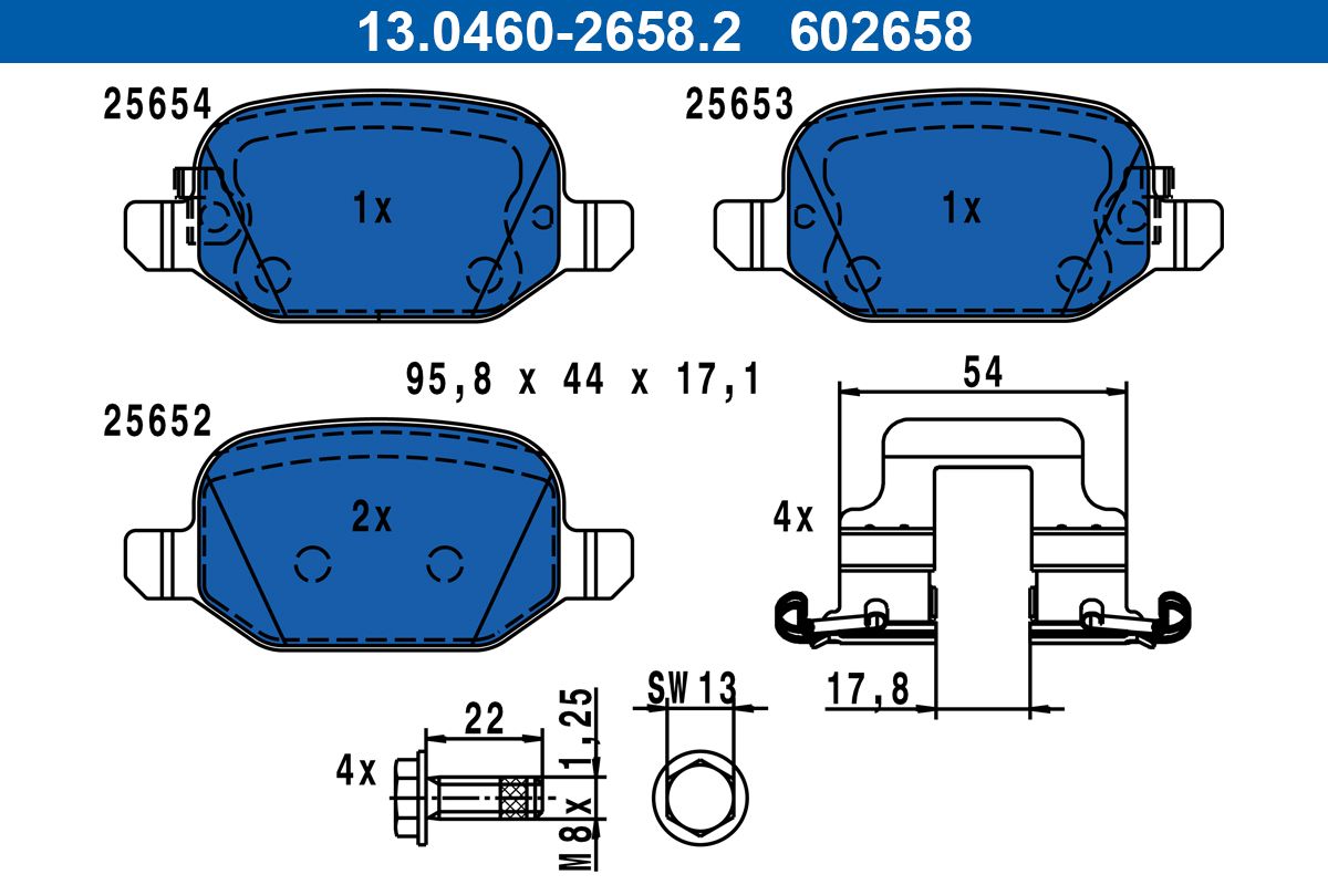 ATE 13.0460-2658.2 - Bremsbelagsatz, Scheibenbremse