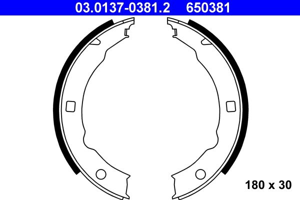 ATE 03.0137-0381.2 - Bremsbackensatz, Feststellbremse