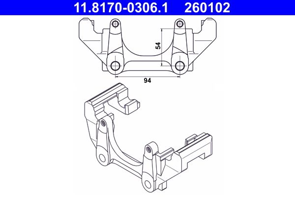ATE 11.8170-0306.1 - Halter, Bremssattel