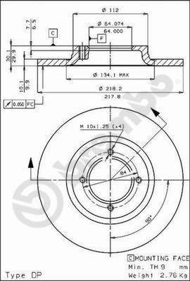 BREMBO 08.3372.10 - Bremsscheibe