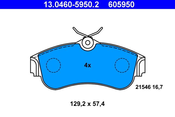 ATE 13.0460-5950.2 - Bremsbelagsatz, Scheibenbremse