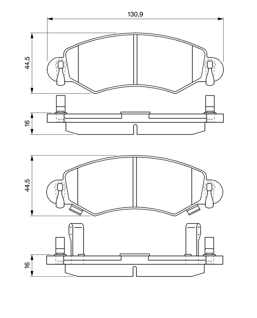 BOSCH 0 986 424 549 - Bremsbelagsatz, Scheibenbremse
