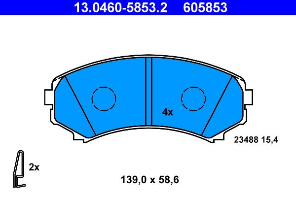 ATE 13.0460-5853.2 - Bremsbelagsatz, Scheibenbremse
