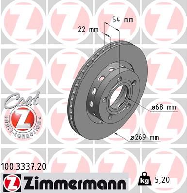 ZIMMERMANN 100.3337.20 - Bremsscheibe