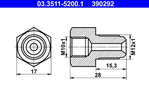 ATE 03.3511-5200.1 - Adapter, Bremsleitung