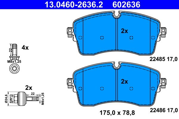 ATE 13.0460-2636.2 - Bremsbelagsatz, Scheibenbremse