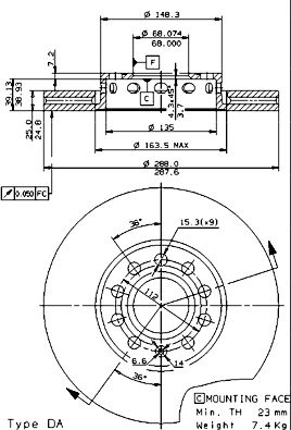 BREMBO 09.5745.21 - Bremsscheibe