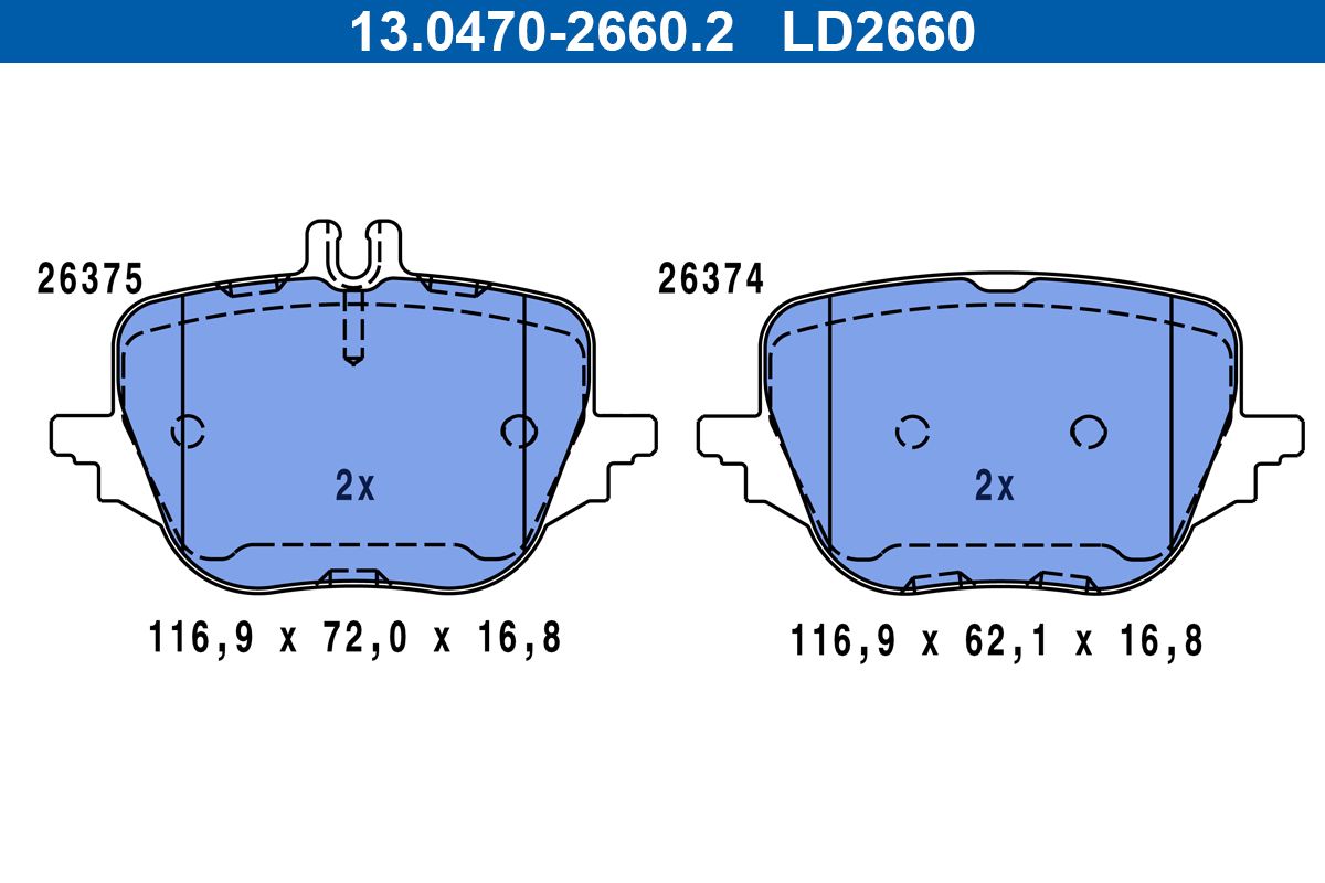 ATE 13.0470-2660.2 - Bremsbelagsatz, Scheibenbremse