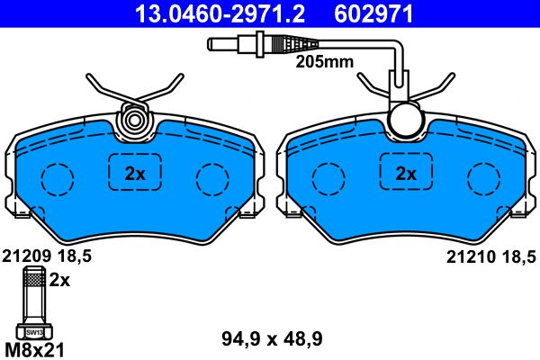 ATE 13.0460-2971.2 - Bremsbelagsatz, Scheibenbremse