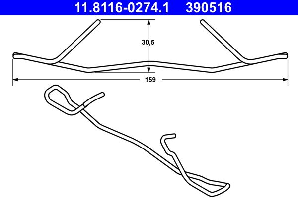 ATE 11.8116-0274.1 - Feder, Bremssattel