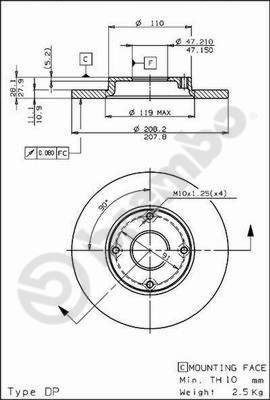 BREMBO 08.5877.10 - Bremsscheibe