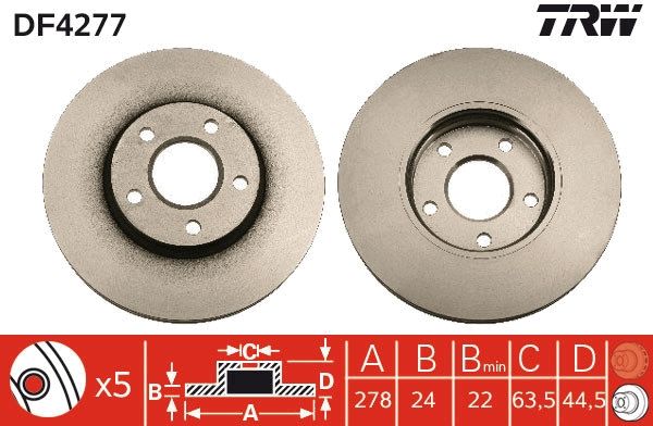 TRW DF4277 - Bremsscheibe