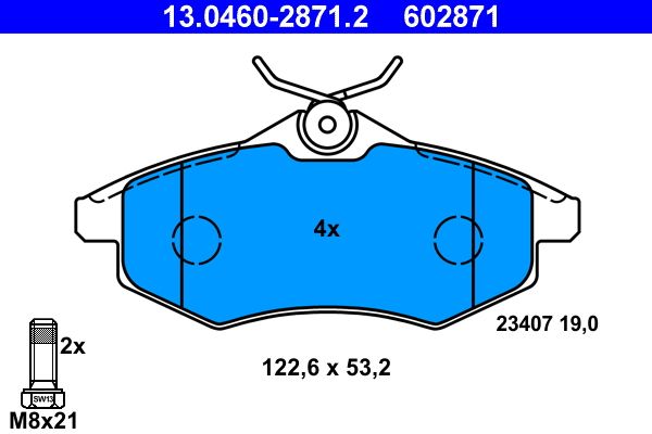 ATE 13.0460-2871.2 - Bremsbelagsatz, Scheibenbremse