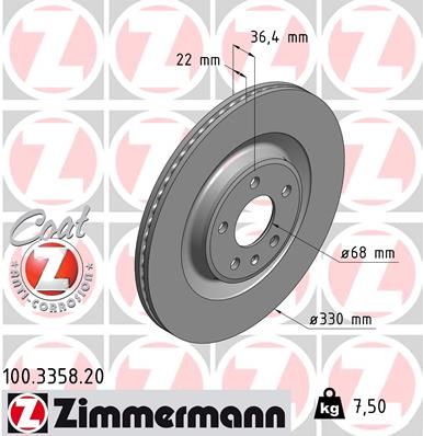 ZIMMERMANN 100.3358.20 - Bremsscheibe