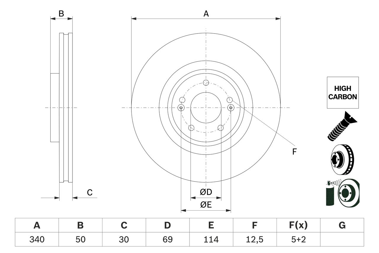 BOSCH 0 986 479 G93 - Bremsscheibe