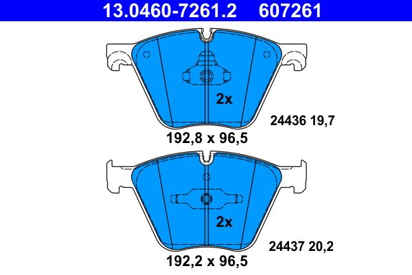 ATE 13.0460-7261.2 - Bremsbelagsatz, Scheibenbremse