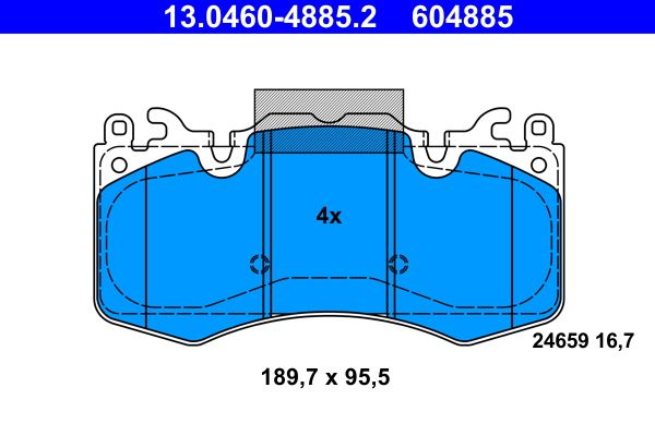ATE 13.0460-4885.2 - Bremsbelagsatz, Scheibenbremse