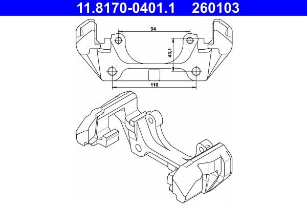 ATE 11.8170-0401.1 - Halter, Bremssattel