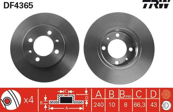 TRW DF4365 - Bremsscheibe