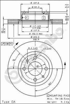 BREMBO 09.4289.20 - Bremsscheibe