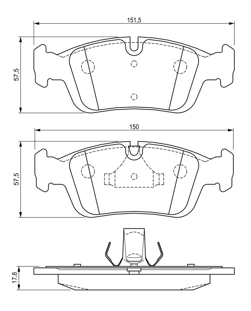 BOSCH 0 986 424 483 - Bremsbelagsatz, Scheibenbremse