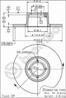 BREMBO 08.1980.20 - Bremsscheibe