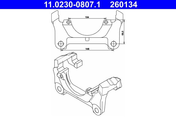 ATE 11.0230-0807.1 - Halter, Bremssattel