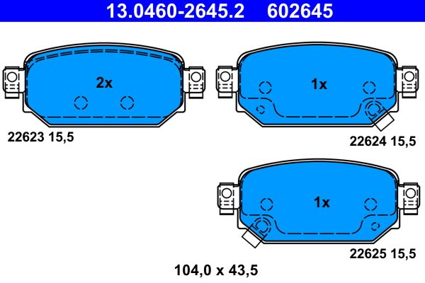 ATE 13.0460-2645.2 - Bremsbelagsatz, Scheibenbremse