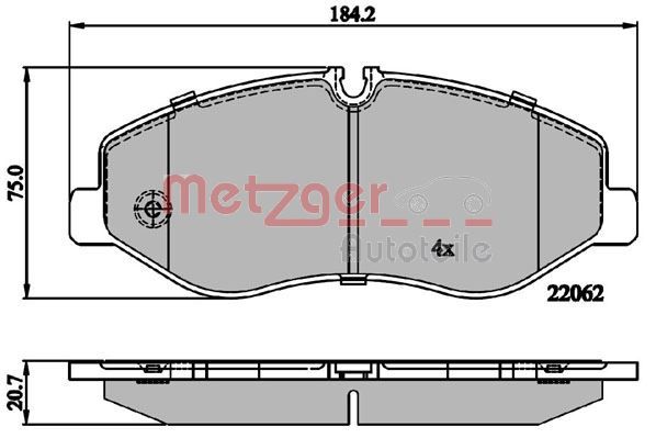 METZGER AUTOTEILE 1170895 - Bremsbelagsatz, Scheibenbremse