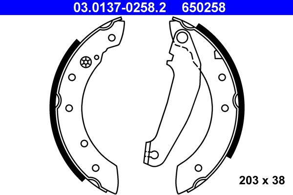 ATE 03.0137-0258.2 - Bremsbackensatz