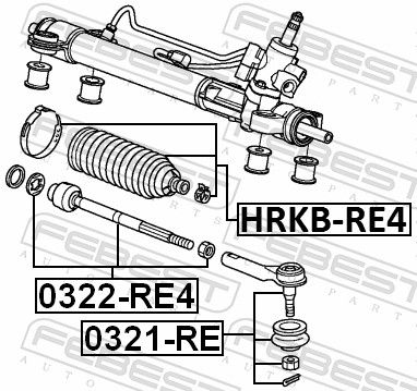 FEBEST 0322-RE4 - Axialgelenk, Spurstange
