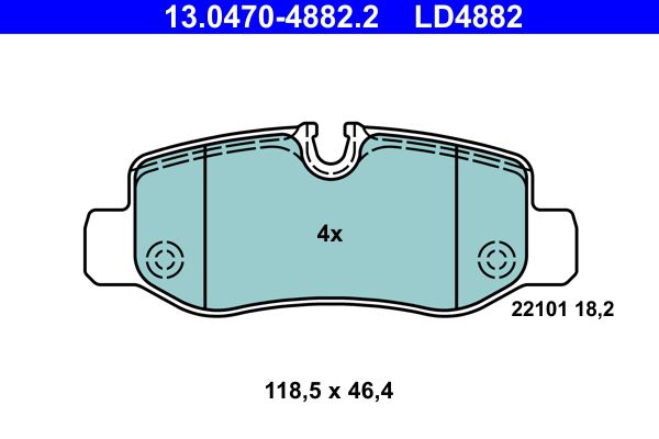 ATE 13.0470-4882.2 - Bremsbelagsatz, Scheibenbremse